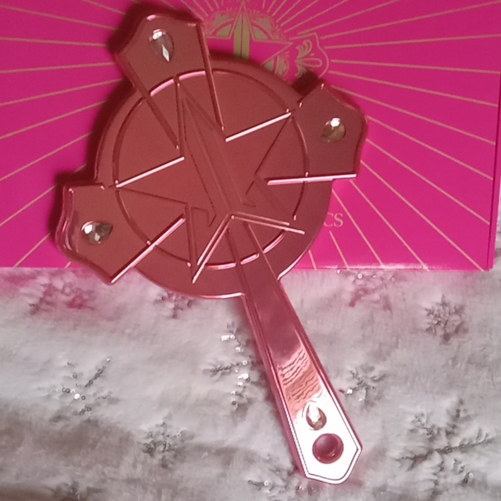 💕Jeffree Star Cosmetics Pink Chrome Cross Hand Mirror ( Pink Religion)